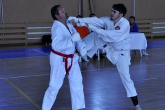 Dalibor Mrňávek, 2. kyu (vpravo) zasahuje na slovinského borce.