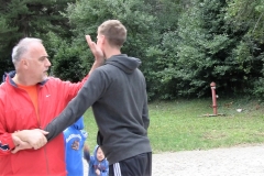 Nácvik prvků sebeobrany Pavel Halama (vlevo) a Ivan Brabec.