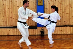 MUDr. Martina Neudertová ve sparingovém cviku s Jiřím Kopicem.